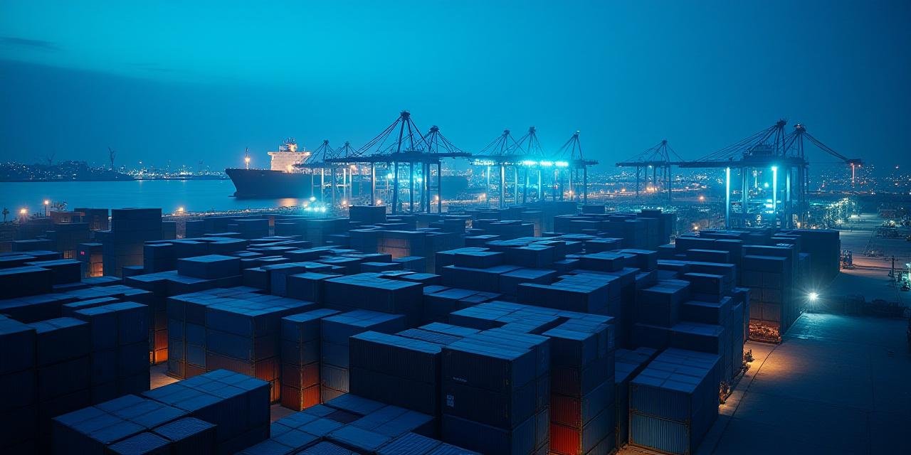 Global logistics network and automated shipping container port